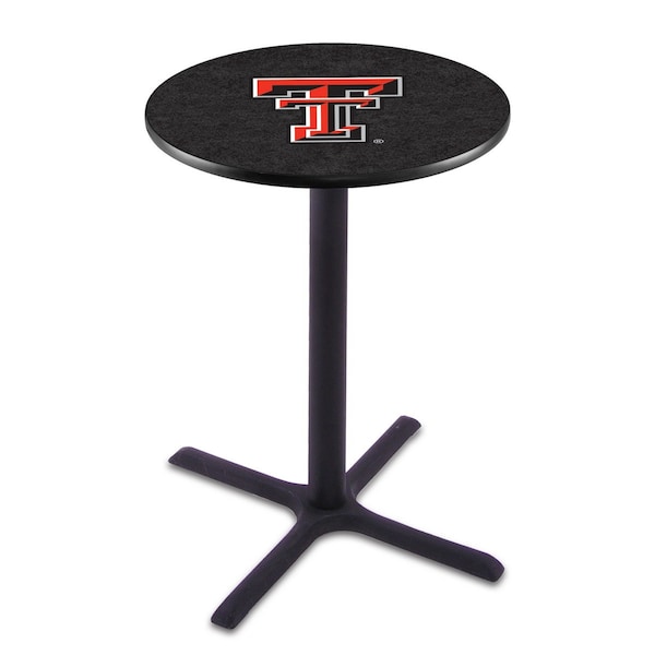 42" Blk Wrinkle Texas Tech Pub Table